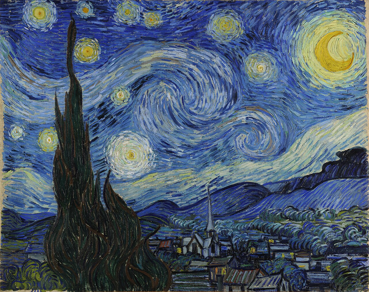 The Starry Night by Vincent van Gogh — the image target for the docent demo